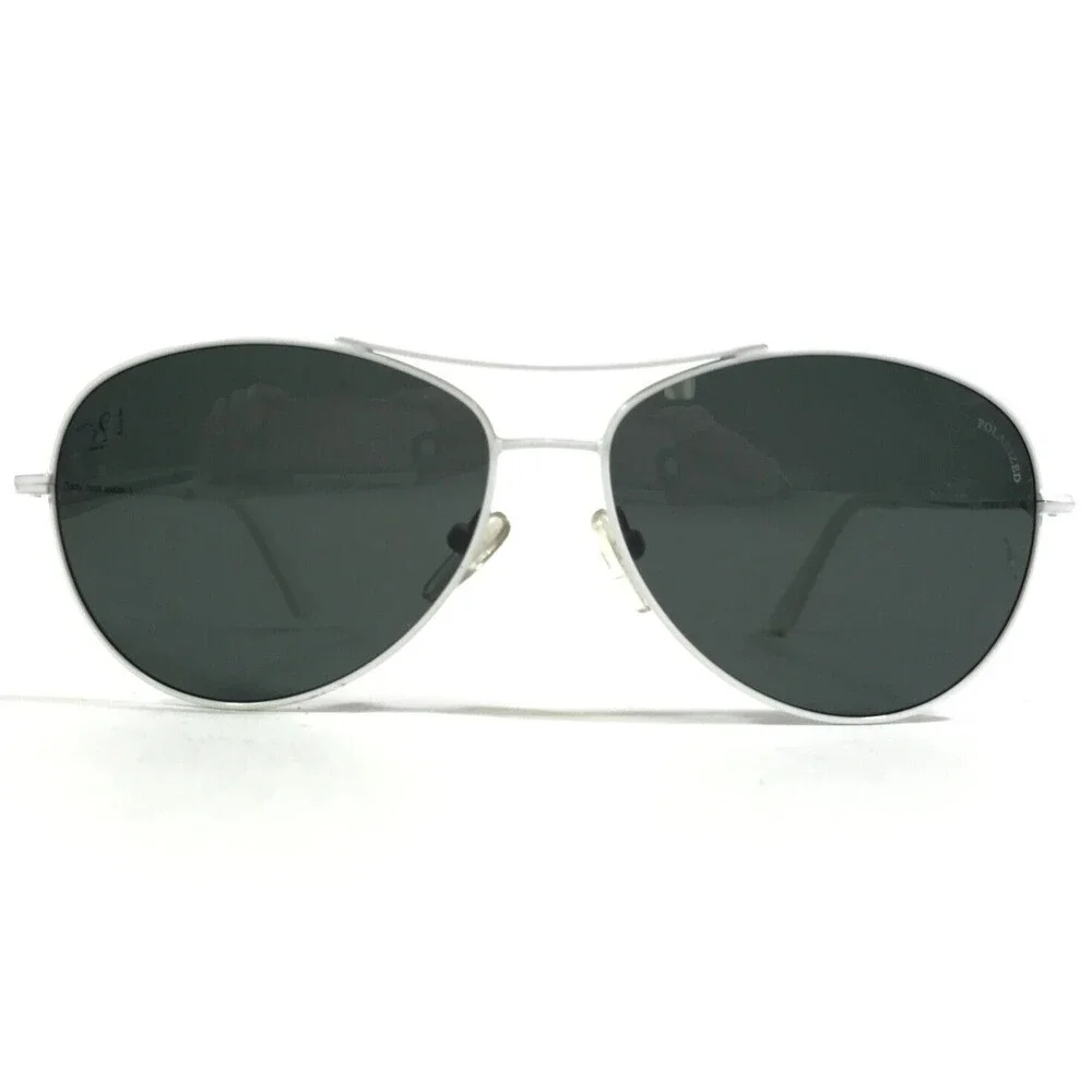 Tuscany Sunglasses TUS 98-18 White Round Frames with Black Lenses 58-15-140